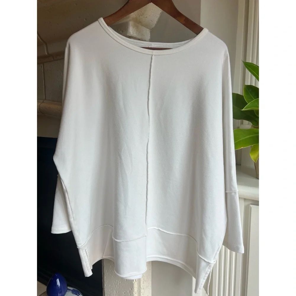 Spanx Women's White Dolman Pullover Sweater 3/4 Sleeve T-Shirt Size Large - Picture 6 of 12